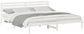 vidaXL Σκελετός Κρεβατιού Λευκό 180 x 210 cm Συμπαγές ξύλο πεύκου