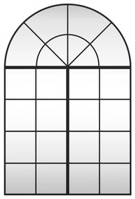 vidaXL Καθρέφτης Τοίχου Αψίδα Μαύρος 80 x 120 εκ. από Σίδερο