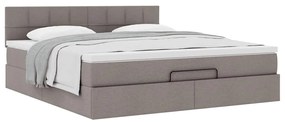 vidaXL Οθωμανικό κρεβάτι με στρώμα Taupe 180x200cm ύφασμα