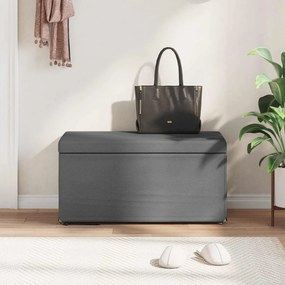 vidaXL Σκαμνί Σκούρο Γκρι Ύφασμα και Επεξεργασμένο Ξύλο