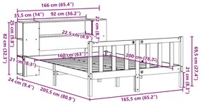 ΚΡΕΒΑΤΙ ΒΙΒΛΙΟΘΗΚΗ ΧΩΡΙΣ ΣΤΡΩΜΑ 160X200 ΕΚ ΜΑΣΙΦ ΞΥΛΟ ΠΕΥΚΟΥ 3321661