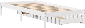 vidaXL Σκελετός Κρεβ. Χωρίς Στρώμα Λευκό 90x190 εκ Μασίφ Πεύκο