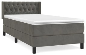 ΚΡΕΒΑΤΙ BOXSPRING ΜΕ ΣΤΡΩΜΑ ΣΚΟΥΡΟ ΓΚΡΙ 90X200 ΕΚ. ΒΕΛΟΥΔΙΝΟ 3131118