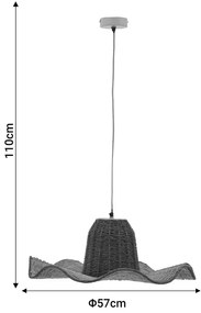 Φωτιστικό οροφής Darla Inart E27 φυσικό Φ57x110εκ