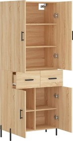 vidaXL Ντουλάπι Sonoma δρυς 69,5 x 34 x 180 εκ. από Επεξεργασμένο Ξύλο