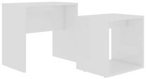 Σετ Τραπεζάκια Σαλονιού Λευκά 48 x 30 x 45 εκ. από Μοριοσανίδα - Λευκό