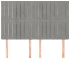 vidaXL Κεφαλάρια Κρεβατιού 4 τεμ. Αν. Γκρι 72x5x78/88 εκ. Βελούδινα
