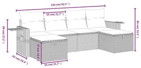 vidaXL Σετ Καναπέ Κήπου 6 τεμ. Μπεζ Συνθετικό Ρατάν με Μαξιλάρια