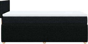 vidaXL Κρεβάτι Boxspring με Στρώμα Μαύρο 90x200 εκ. Υφασμάτινο