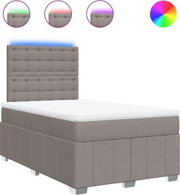 vidaXL Κρεβάτι Boxspring με Στρώμα Taupe 120x200 εκ. Υφασμάτινο