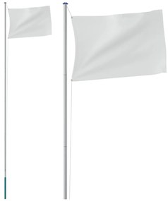 vidaXL Ιστός Σημαίας Τμηματικός Ασημί 6,23 μ. από Αλουμίνιο