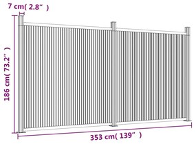 Πάνελ Περίφραξης Γκρι 353 x 186 εκ. από WPC - Γκρι