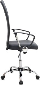 Καρέκλα γραφείου Novaro Megapap από τεχνόδερμα χρώμα μαύρο 61x68x111/121εκ.