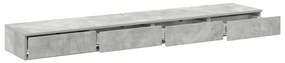 vidaXL Συρτάρια κρεβατιού Γκρι σκυροδέματος 180 x 36.5 x 16.5 εκ