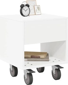 vidaXL Κομοδίνο Λευκό 40,5 x 40 x 48 εκ. Επεξεργασμένο ξύλο