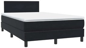 vidaXL Κρεβάτι Boxspring με Στρώμα Μαύρο 1120x210 εκ. Βελούδινο