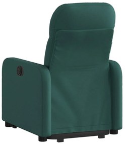 Πολυθρόνα Ανακλινόμενη με Ανύψωση Σκούρο Πράσινη Υφασμάτινη - Πράσινο
