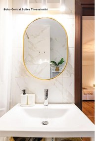 Καθρέφτης επιτοίχιος οβάλ Nextdeco χρυσό  μεταλλικό πλαίσιο 60x80εκ.