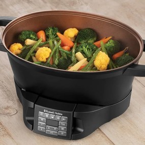 Russell Hobbs Good-to-Go Multicooker 28270-56, 750W, 6.5L, 8 προγράμματα, Χρονοδιακόπτης, Κρύες λαβές, 59% πιο ενεργειακά αποδοτικό, Εύκολο καθάρισμα, Μαύρο