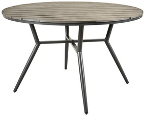 Τραπέζι Appa pakoworld αλουμίνιο και plywood σε ανθρακί απόχρωση Φ120x74εκ