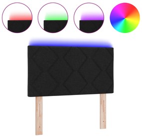 vidaXL Κεφαλάρι LED Σχέδιο Ψηφιδωτού Διαμαντιού Μαύρο 80 εκ. Ύφασμα