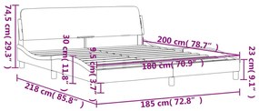 Πλαίσιο Κρεβατιού με Κεφαλάρι Μαύρο 180x200 εκ. Συνθετικό Δέρμα - Μαύρο