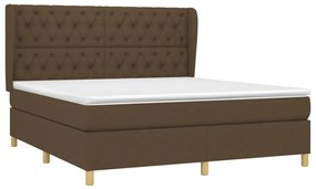 ΚΡΕΒΑΤΙ BOXSPRING ΜΕ ΣΤΡΩΜΑ ΣΚΟΥΡΟ ΚΑΦΕ 160X200 ΕΚ ΥΦΑΣΜΑΤΙΝΟ 3128776