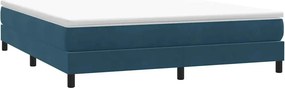 vidaXL Κρεβάτι Boxspring χωρίς Στρώμα Σκούρο Μπλε 180x210 εκ Βελούδινο
