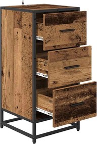 vidaXL Πλαϊνό γραφείο Παλιό ξύλο 35.5 x 35 x76 εκ