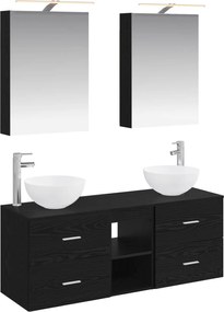 vidaXL Σετ Επίπλων Μπάνιου 5 pcs Μαύρη Δρυς