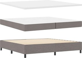 vidaXL LED Κρεβάτι με βάθρο με στρώμα Taupe 200 x 200 cm ύφασμα