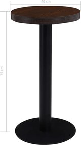 vidaXL Τραπέζι Bistro Σκούρο Καφέ 40 εκ. από MDF