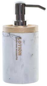 Διανομέας Σαπουνιού DKD Home Decor Μάρμαρο Λευκό Φυσικό Ρητίνη Φυσικό καουτσούκ Πλαστική ύλη