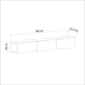 Έπιπλο Τηλεόρασης Καρυδί PROISIS 180x31.4x26