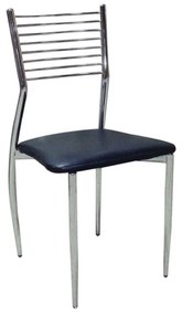 Καρέκλα Evita Black 11-1222 44X43X85cm Μέταλλο,Τεχνόδερμα