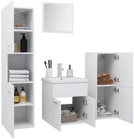 vidaXL Σετ Επίπλων Μπάνιου Λευκό από Μοριοσανίδα