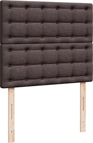 vidaXL Κρεβάτι Boxspring με Στρώμα Σκούρο Καφέ 120x190 εκ Υφασμάτινο