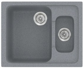 Sanitec Classic 330 Metallic Silver Ένθετος Νεροχύτης 65 cm