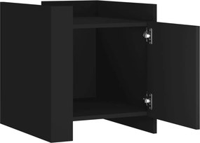 vidaXL Κομοδίνο Μαύρο 45x50x50 εκ. από Επεξεργασμένο Ξύλο