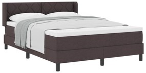 vidaXL Κρεβάτι με ελατήρια Σκούρο Καφέ 160 x 200 cm Ύφασμα και αφρός