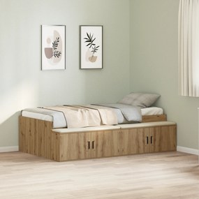 vidaXL Κρεβάτι με Αποθήκευση Artisan Oak 90x190 εκ.