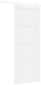 vidaXL Συρόμενη Πόρτα  με Σετ Υλικών Λευκή 93x232 εκ. Συμπαγές Ξύλο Πεύκο