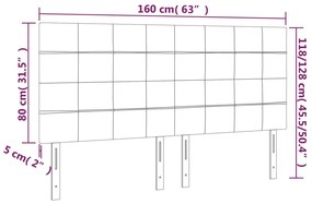 Κεφαλάρια Κρεβατιού 4 τεμ. Αν. Γκρι 80 x 5 x 78/88εκ.Υφασμάτινο - Γκρι