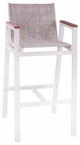 Σκαμπό Bar HM5790.01 52x58x108cm White Aluminium, Textilene