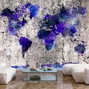 Αυτοκόλλητη φωτοταπετσαρία - World Map: Ink Blots - 98x70