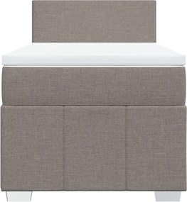 vidaXL Κρεβάτι Boxspring με Στρώμα Taupe 80x200 εκ. Υφασμάτινο