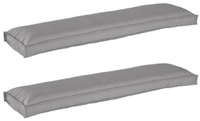 vidaXL Μαξιλάρια Pallet για παγκάκι 2 τεμ Γκρι 150x40x8 εκ Ύφασμα Oxford
