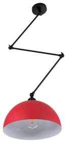 GloboStar LOTUS RED 00938 Μοντέρνο Φωτιστικό Οροφής Μονόφωτο Κόκκινο Ματ Μεταλλικό Καμπάνα Φ30 x Y21cm - 00938