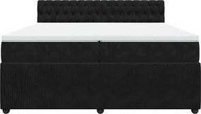 vidaXL Κρεβάτι Boxspring με Στρώμα Μαύρο 200x200 εκ. Βελούδινο