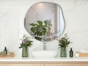 Αυτοκόλλητο για καθρέφτη S47 – Hey! Wash your hands. (round)